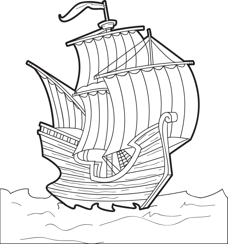 The mayflower printable thanksgiving coloring page for kids