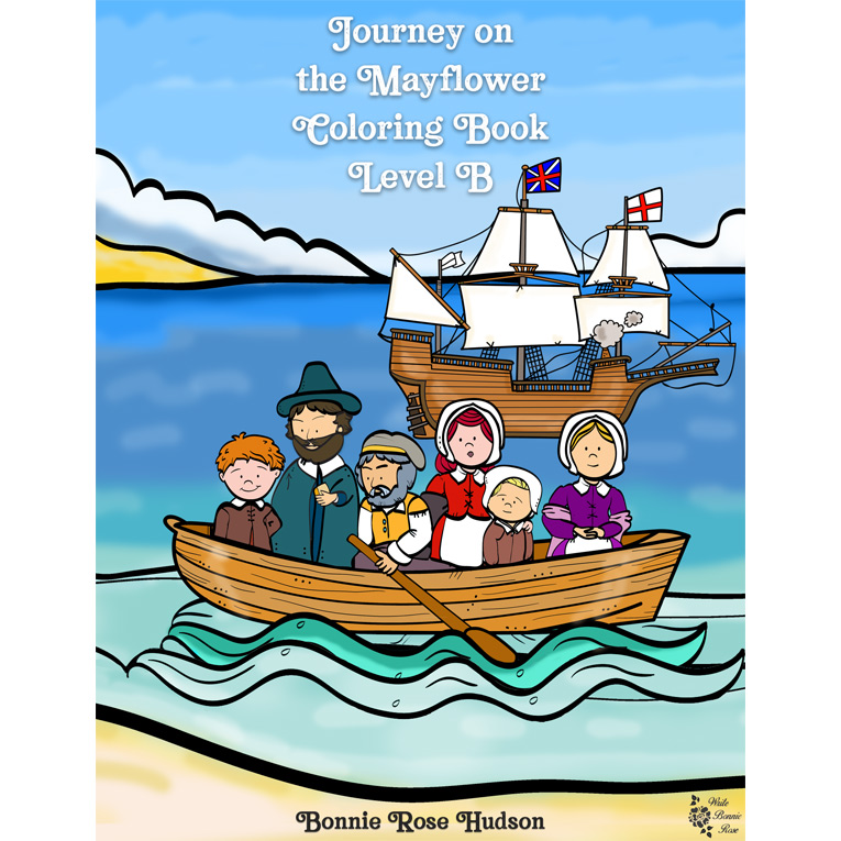 Journey on the mayflower coloring book