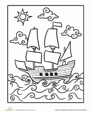 Mayflower worksheet education thanksgiving school thanksgiving coloring pages thanksgiving preschool