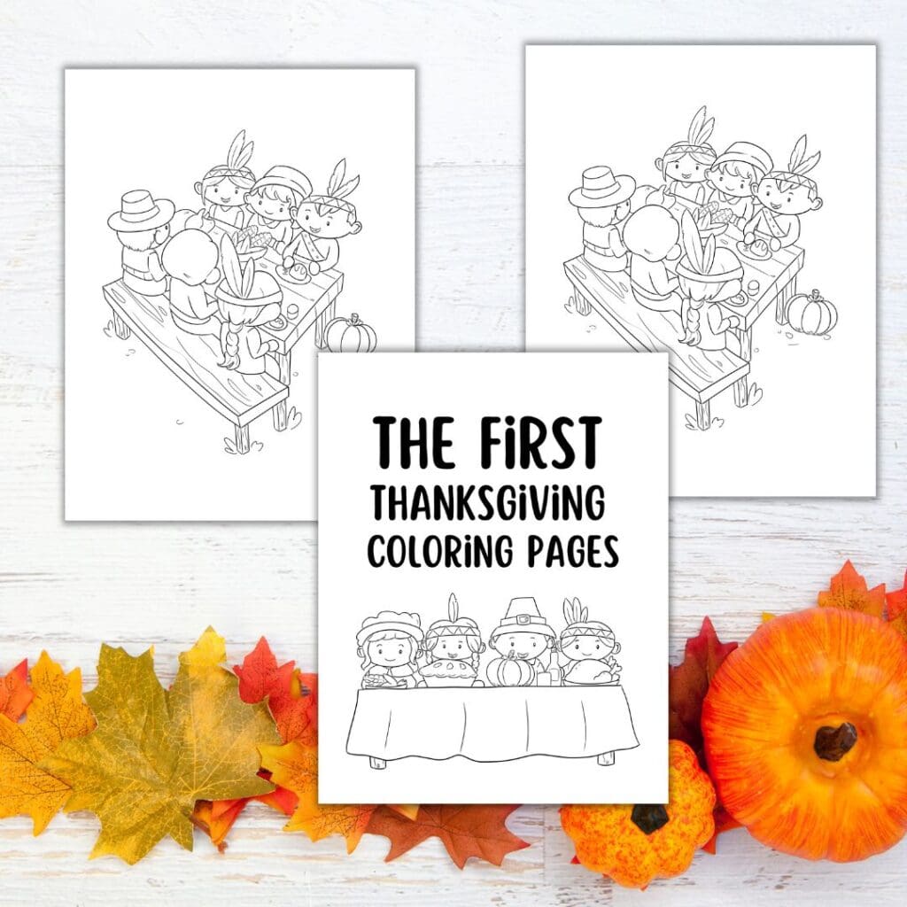 Cute thanksgiving pilgrim coloring pages for kids free printable