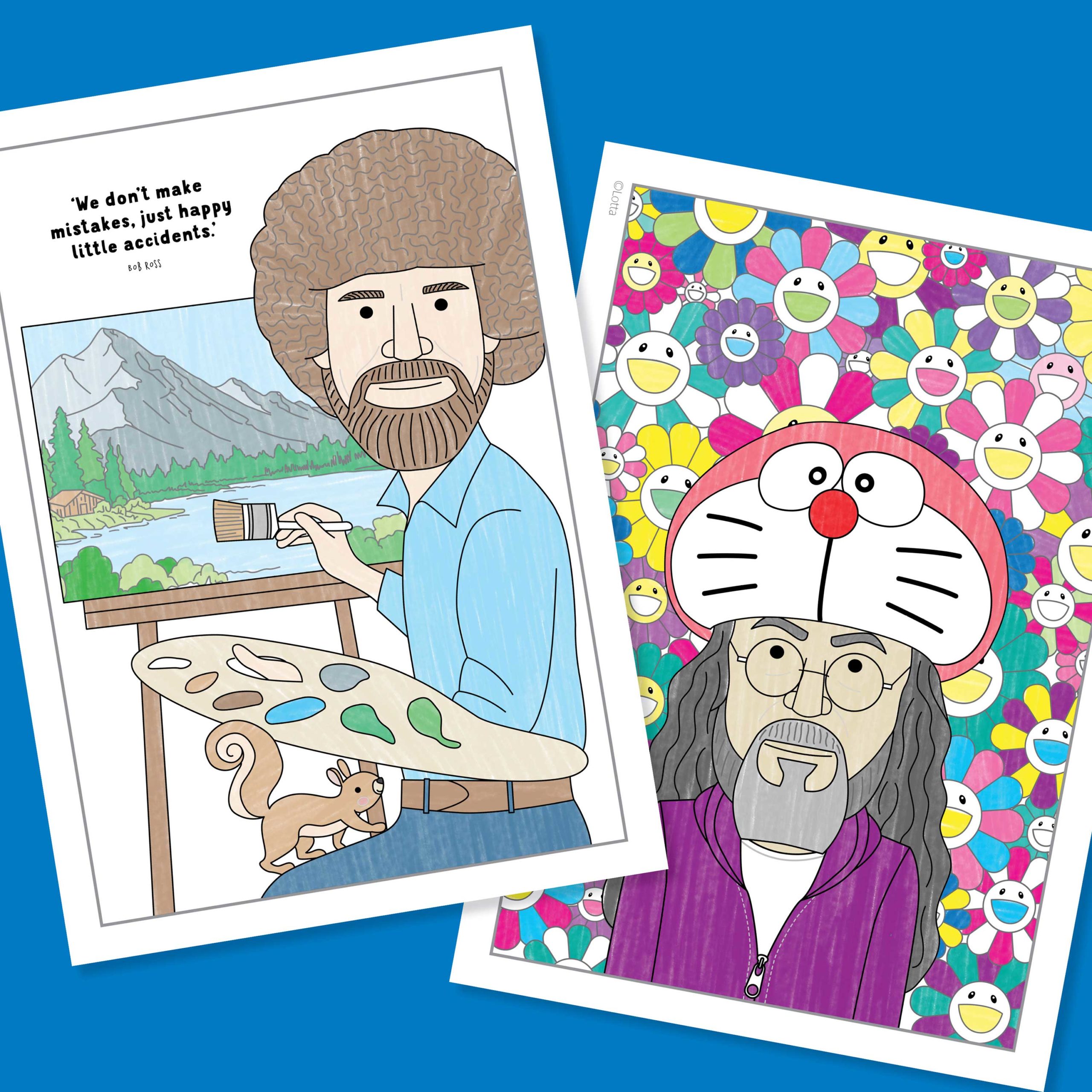 Famous artist colouring pages