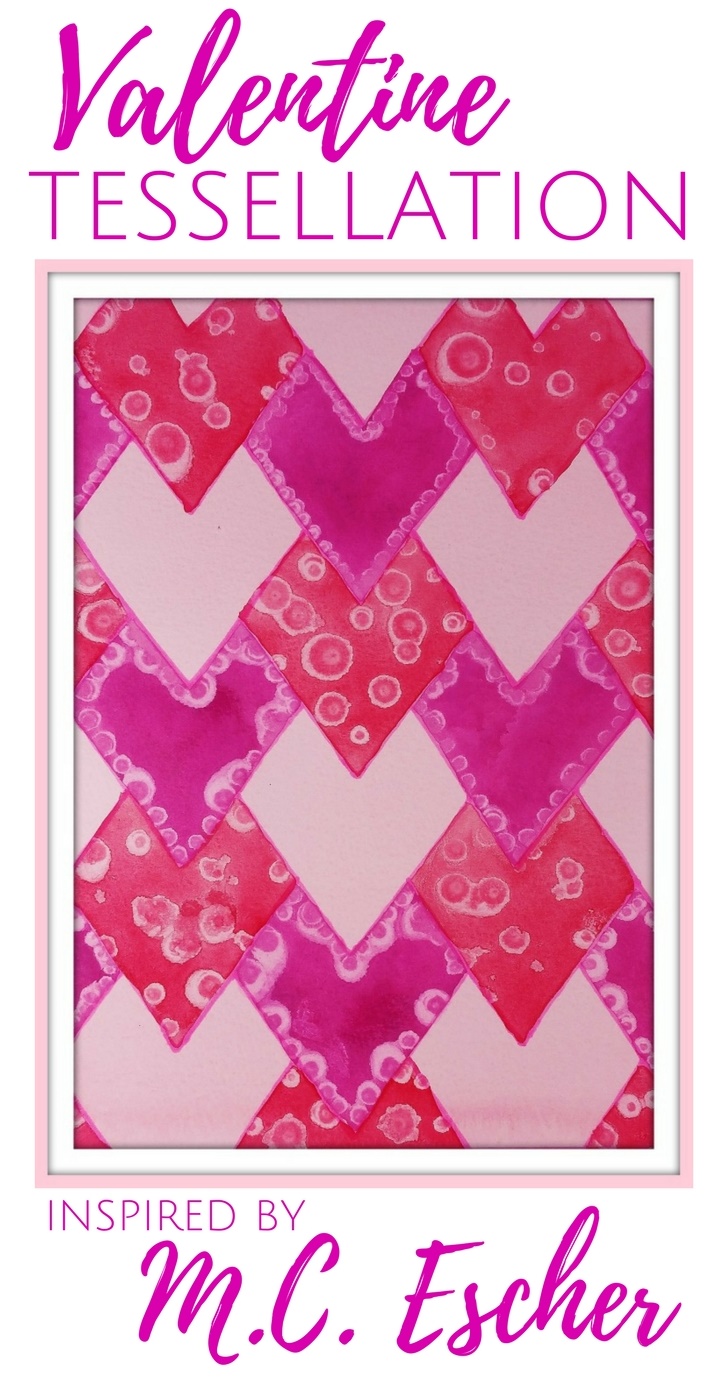 Valentine watercolor tessellation inspired by mc escher woo jr kids activities childrens publishing