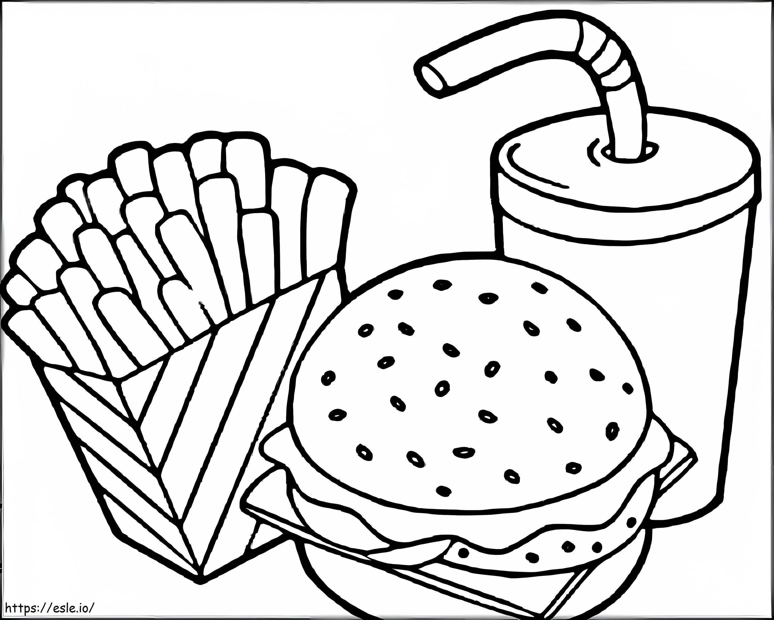 Mcdonald three food coloring coloring page