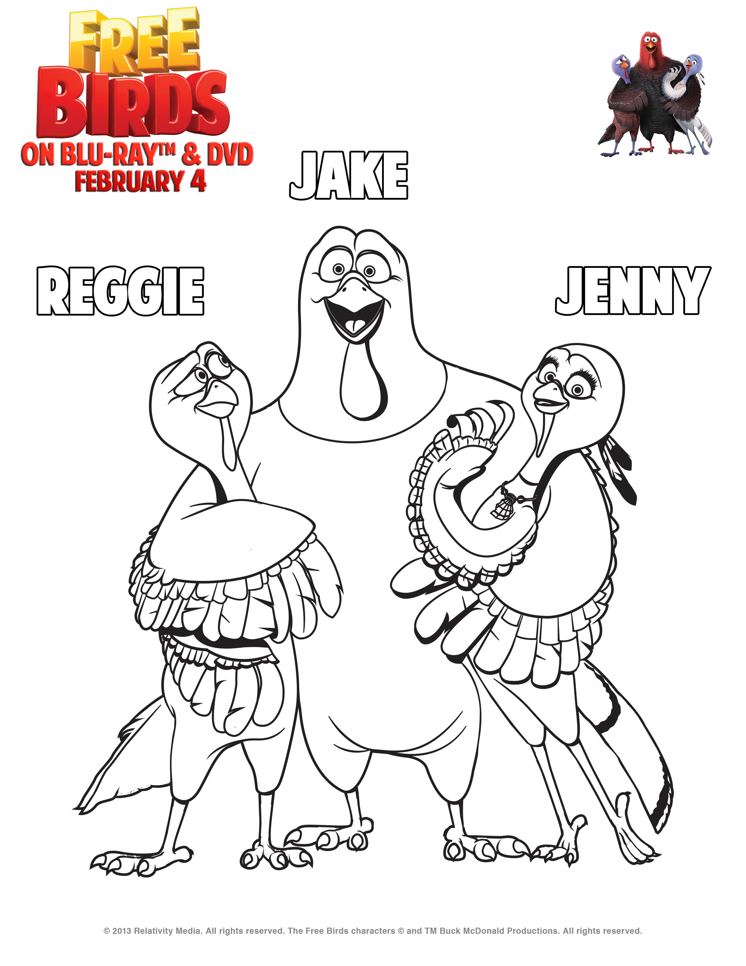 Free birds printable coloring pages and activity sheets and free birds dvd giveaway freebirdsdvd
