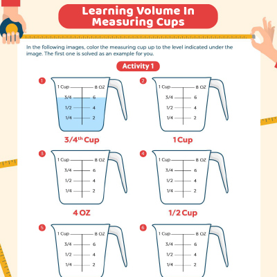 Measuring worksheets volume in us customary system
