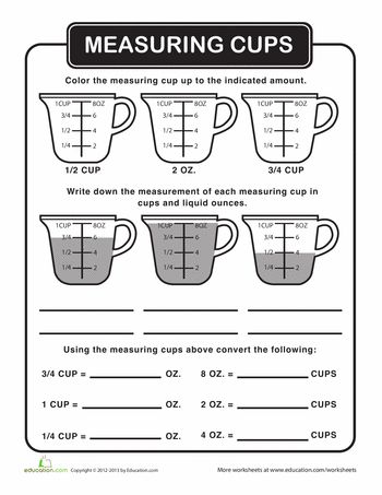 Liquid measurement worksheet education life skills classroom measurement worksheets life skills lessons