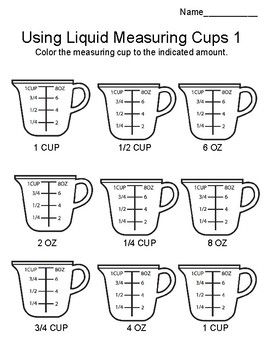 Liquid measuring cups liquid measuring cup measuring cups measurement worksheets