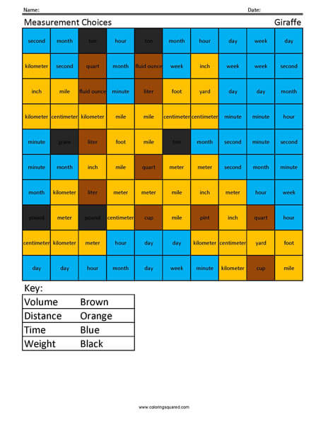 Giraffe measurement choices