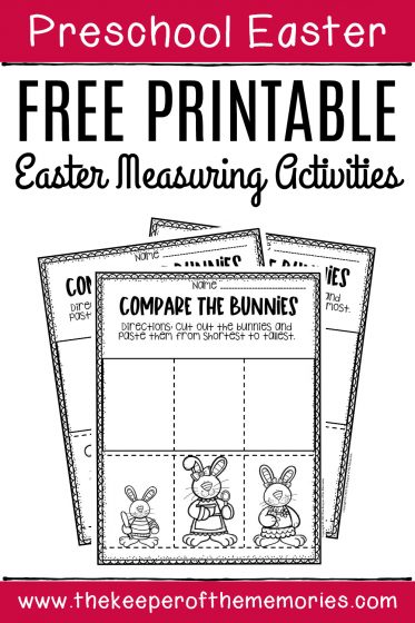 Preschool measuring free printable easter activities