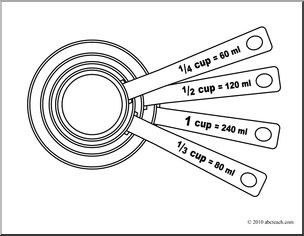 Clip art measuring cups coloring page i