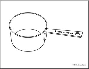 Clip art measuring cups one cup coloring page i