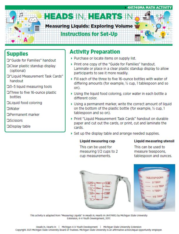 Heads in hearts in measuring liquids