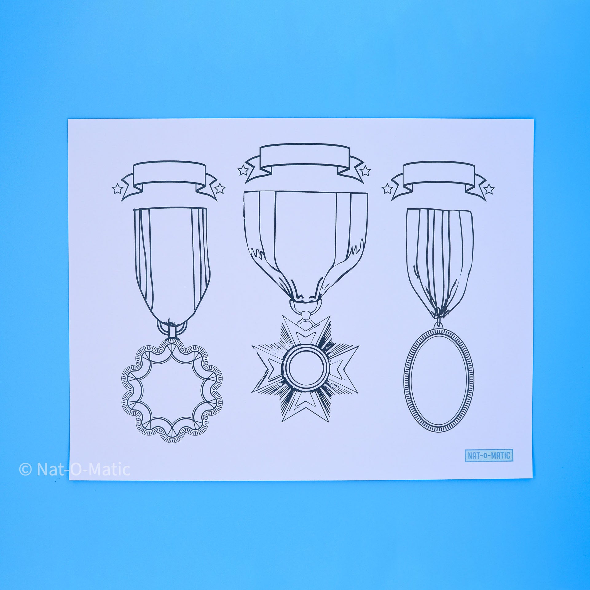 Awards medals coloring page