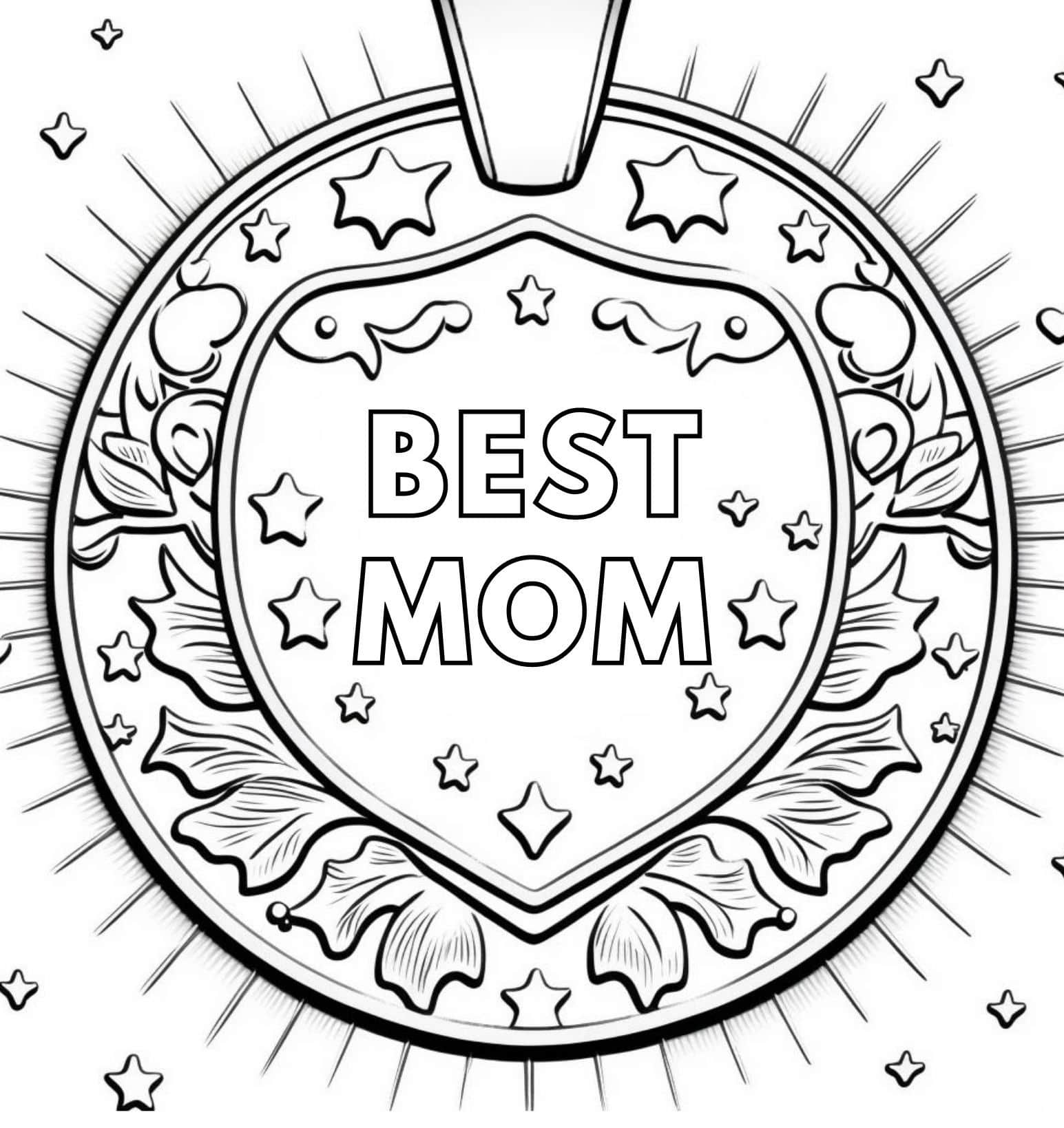 Hearty mothers day coloring pages