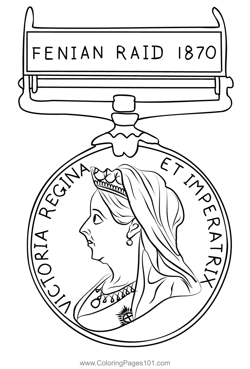 The original medal coloring page for kids