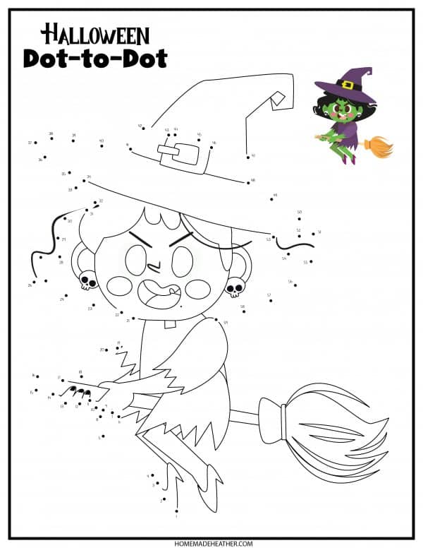 Free halloween dot to dot printables homemade heather