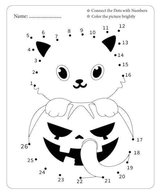 Premium vector halloween dot marker coloring pages for kids premium vector