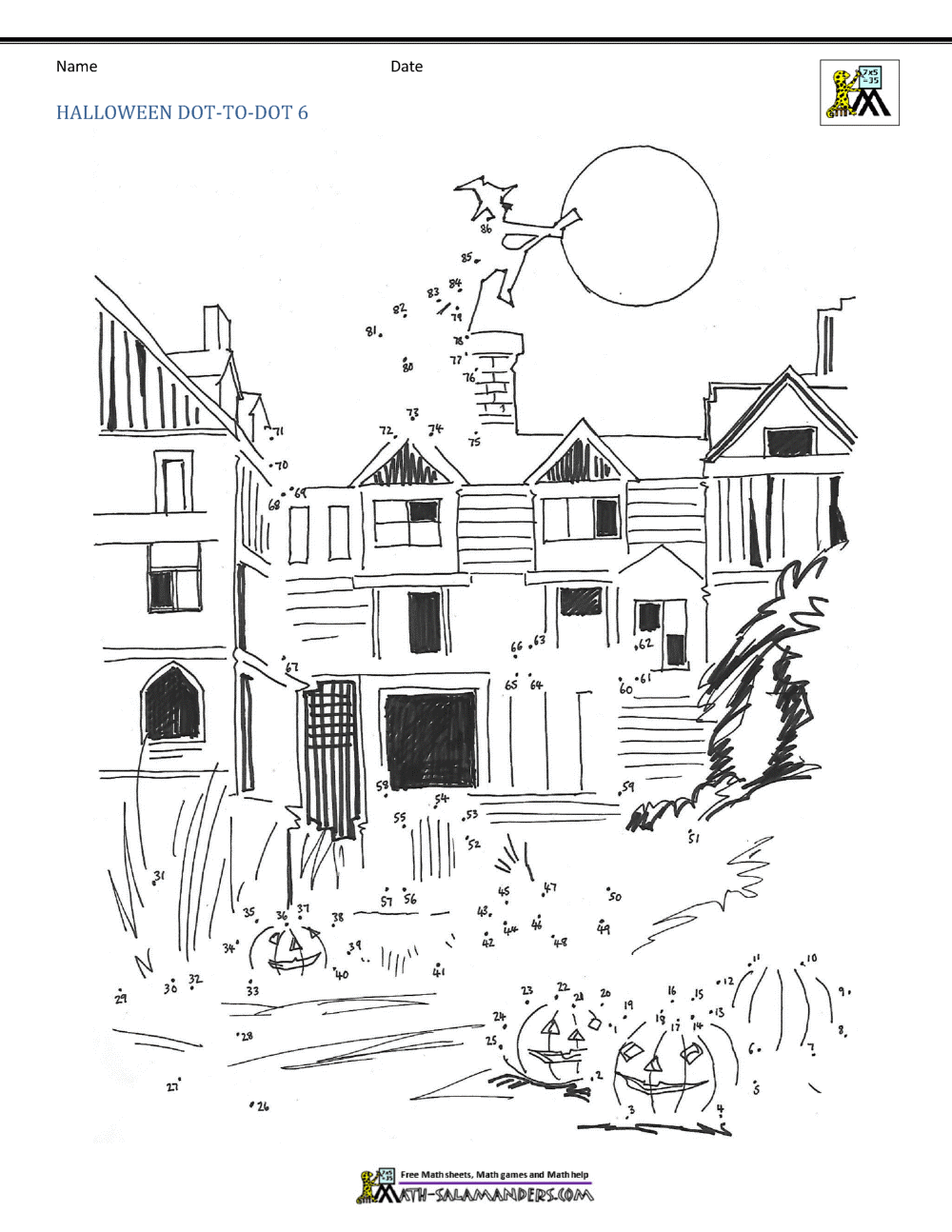 Halloween dot to dot