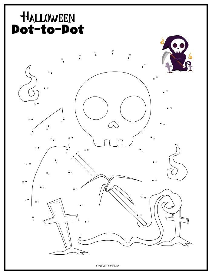 Free halloween dot to dot activity sheets