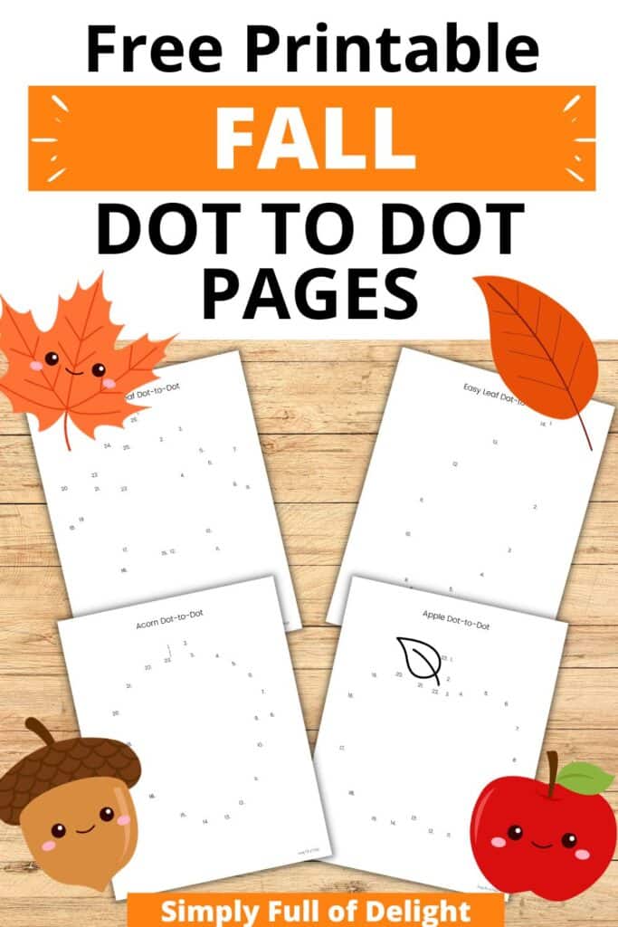 Free printable fall dot to dots for preschoolers