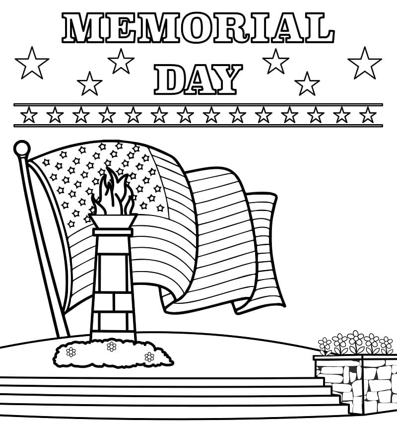 Memorial day image coloring page
