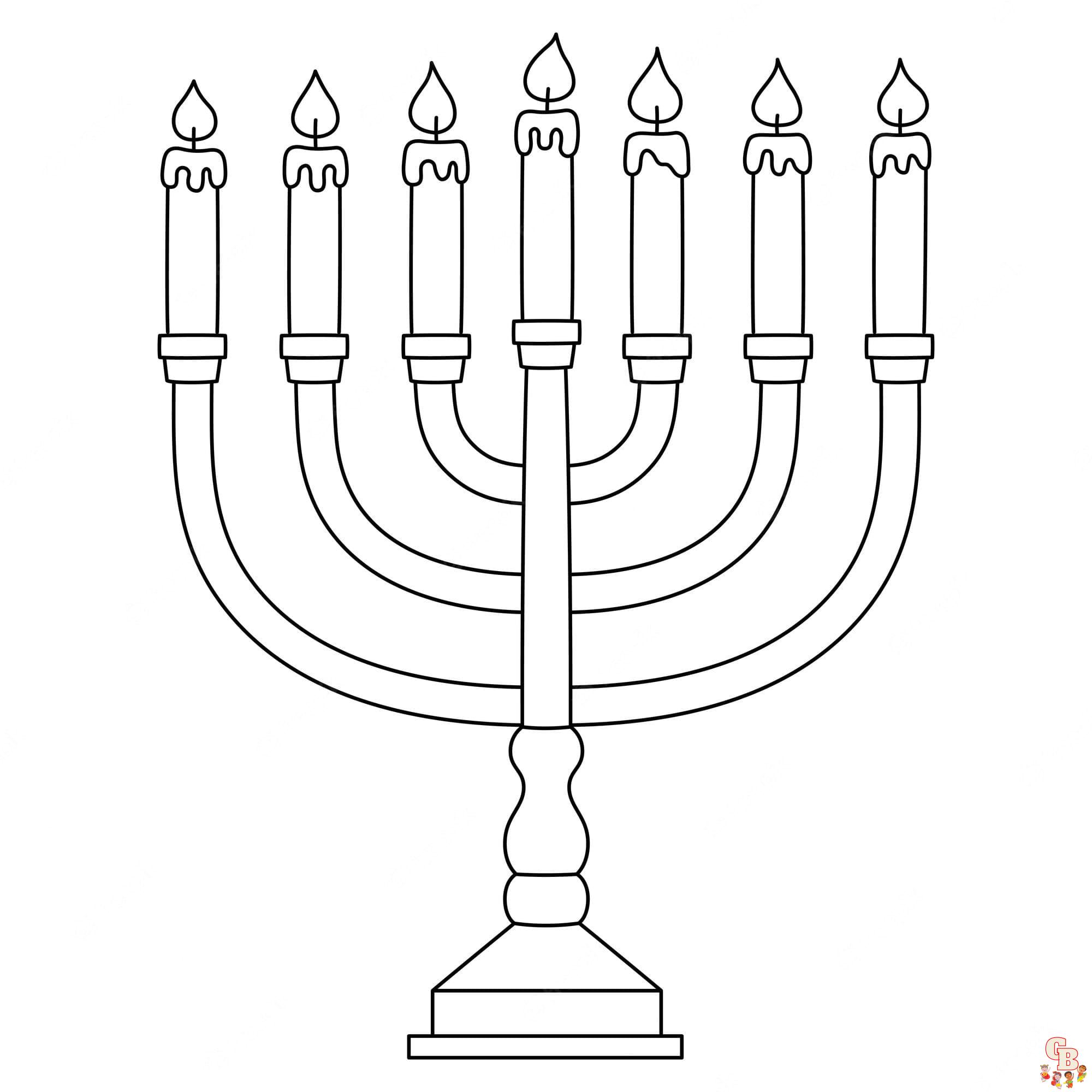 Printable menorah coloring pages free for kids and adults