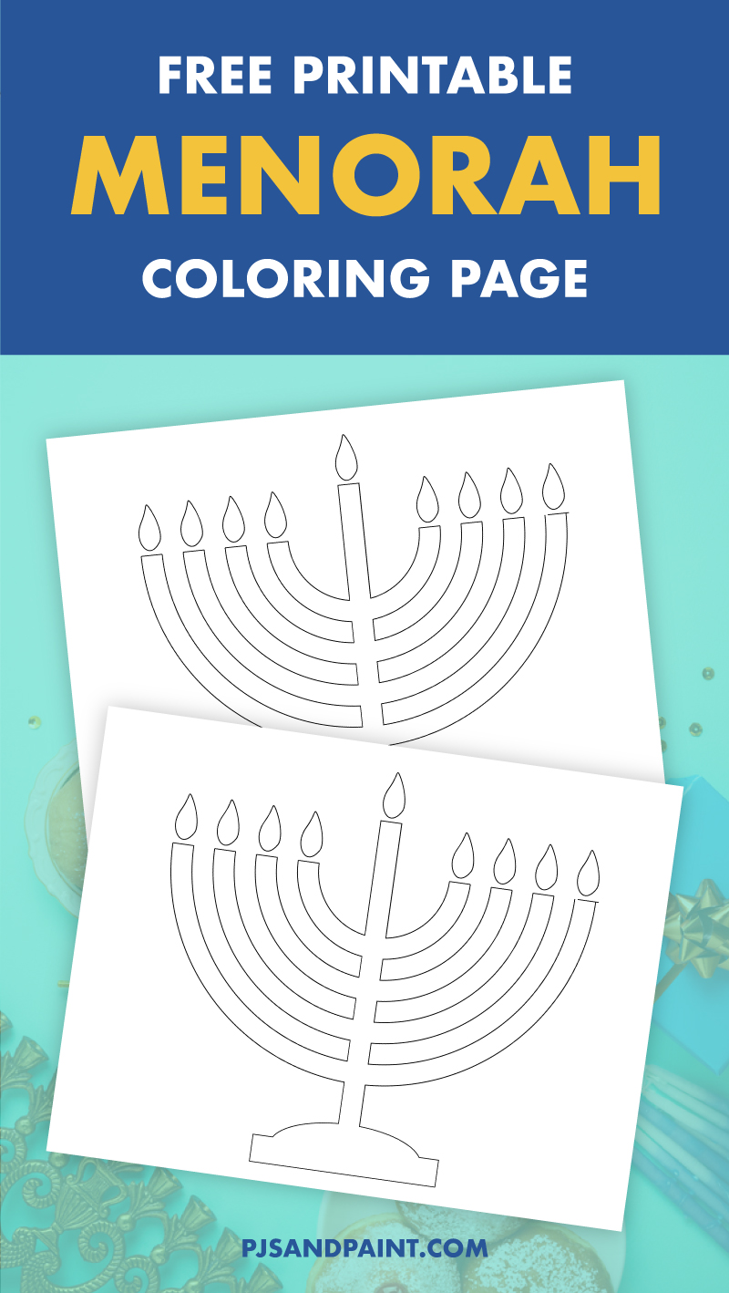 Free printable menorah coloring page