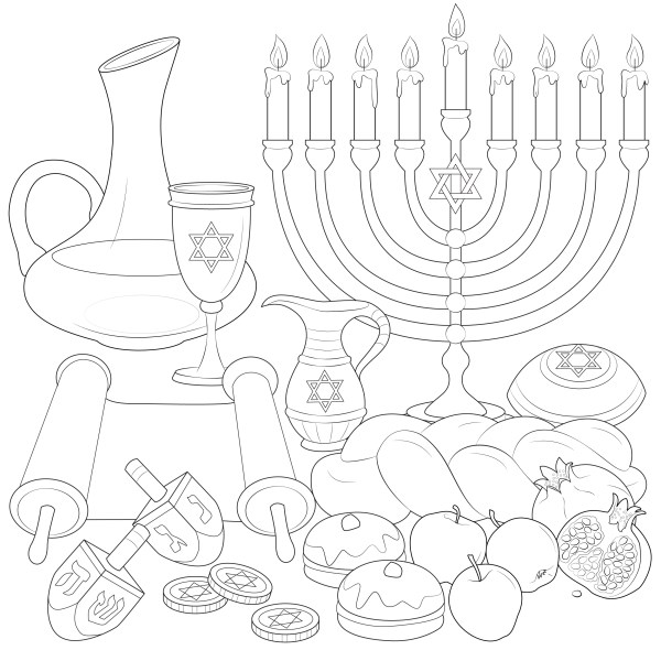 Free hanukkah coloring pages that keep kids entertained â