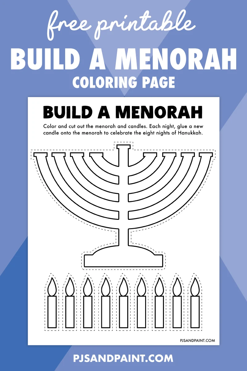 Free printable build a menorah craft
