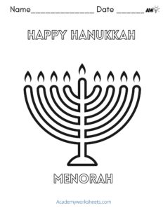 Hanukkah coloring sheets printable
