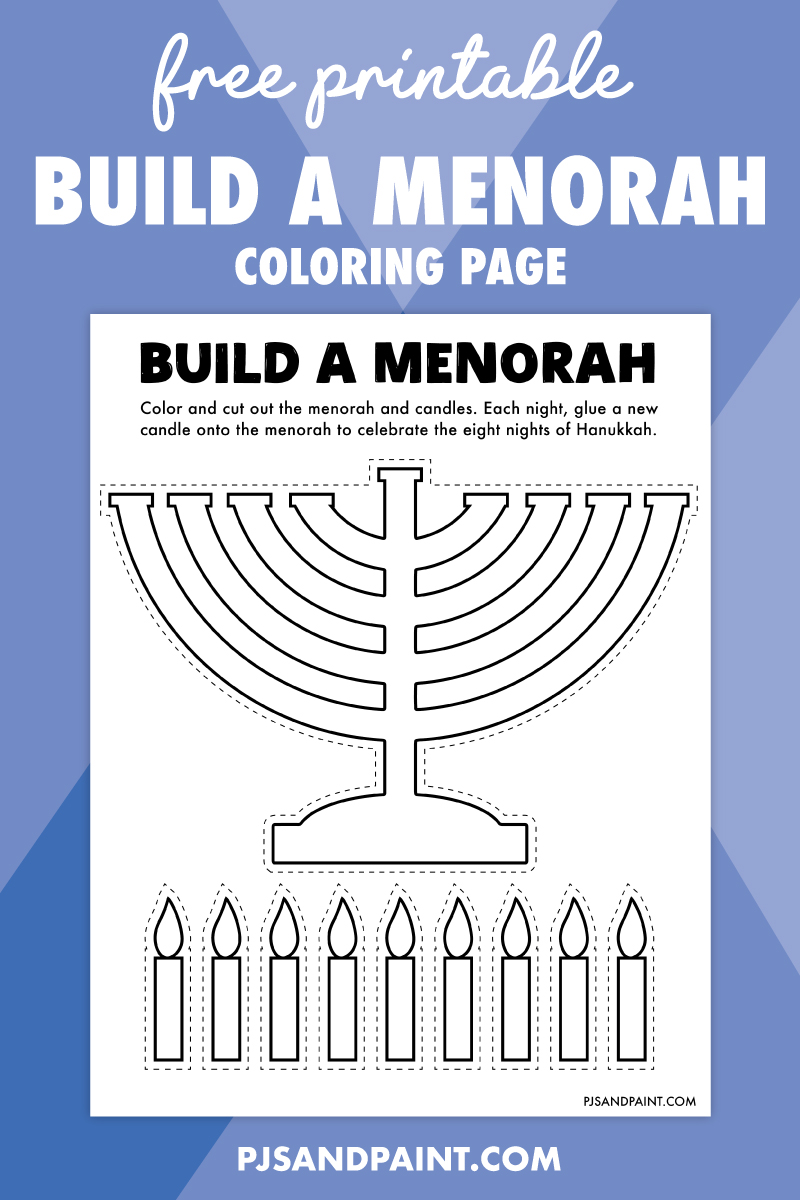 Free printable build a menorah craft