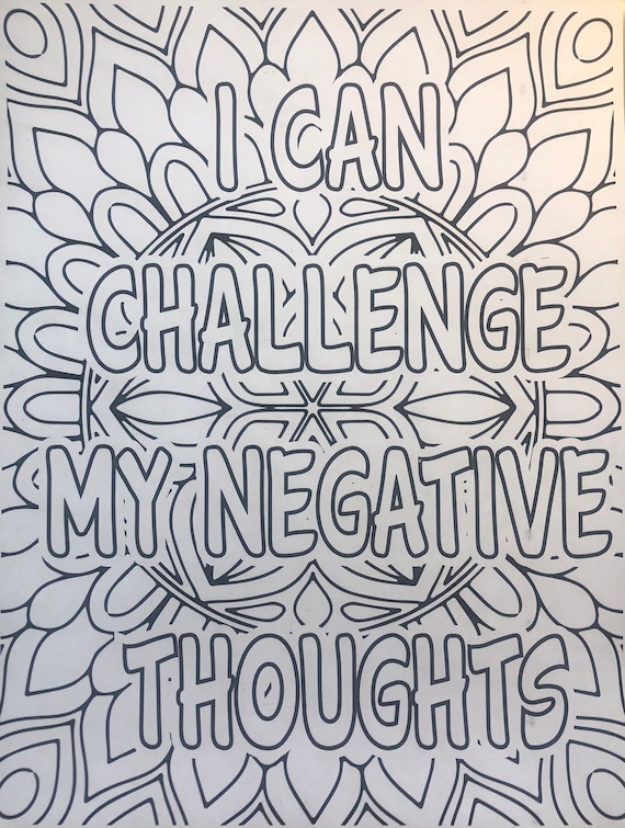 Printable mental health affirmations coloring pages