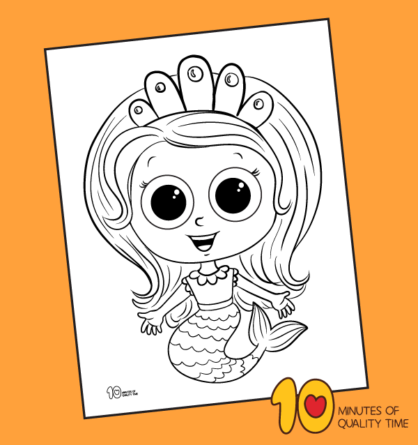 Printable mermaid coloring page â minutes of quality time