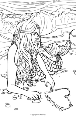 Mermaid adult coloring pages