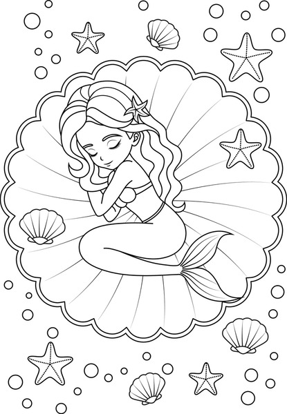 Adult mermaid coloring pages images stock photos d objects vectors