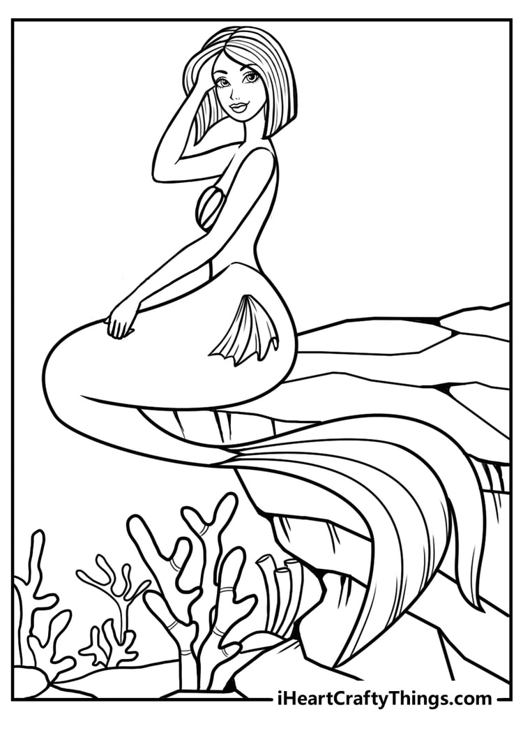 Mermaid coloring pages free printables