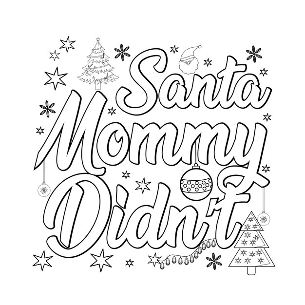 Premium vector merry christmas coloring page christmas line art coloring page design for kids