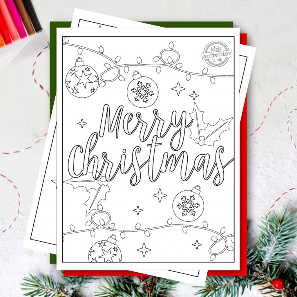 These free merry christmas coloring pages are just too cute kids activities blog