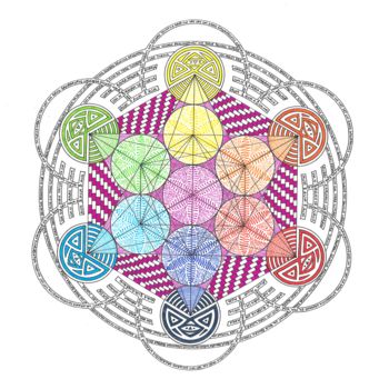 Metatron cube drawing by jaya bhagavan