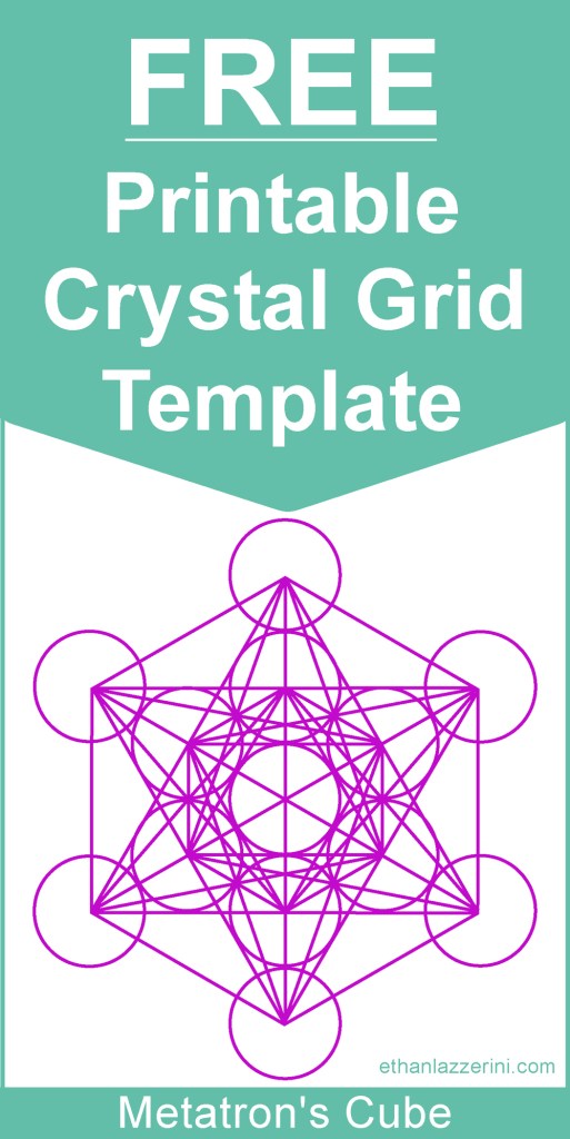 Metatrons cube crystal grid template