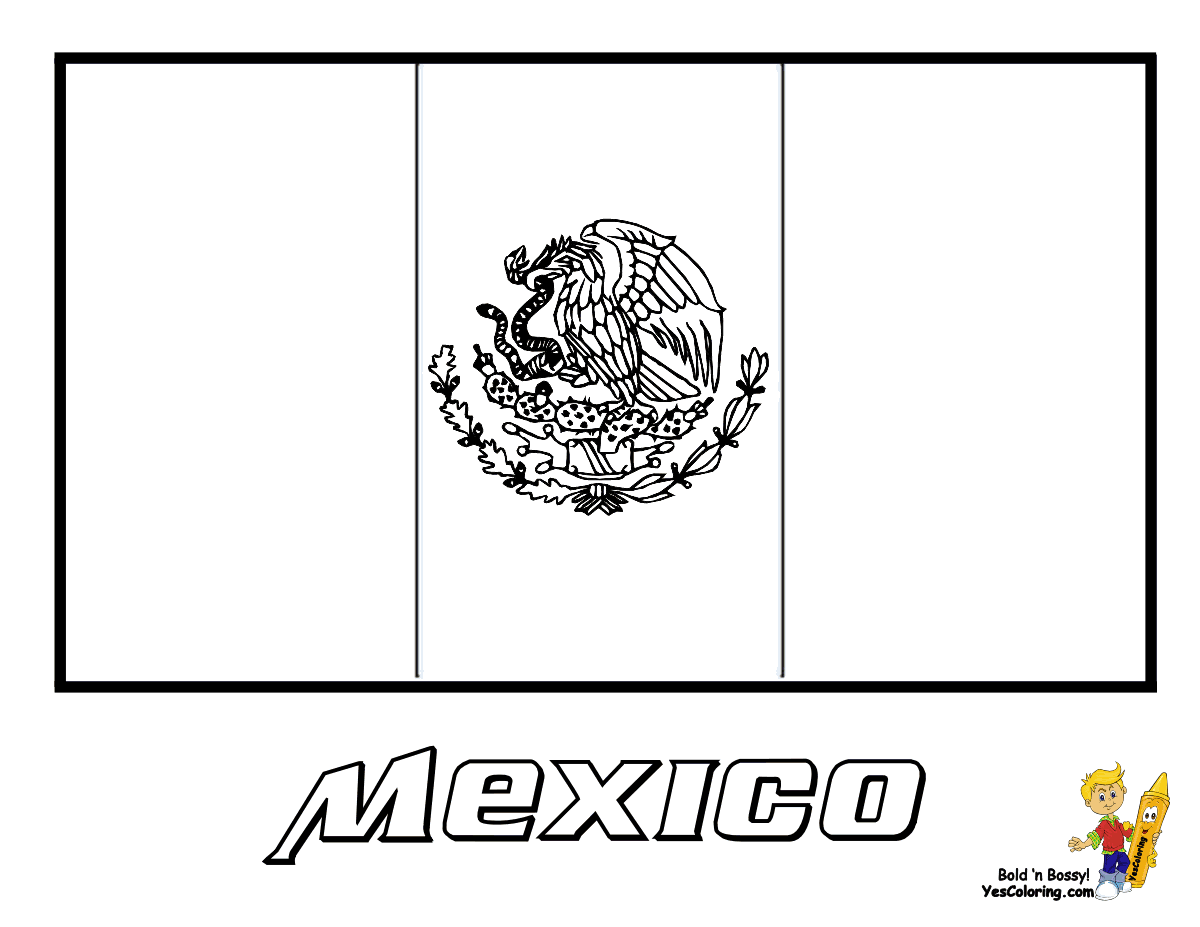 Explore the beauty of mexico with flag coloring pages