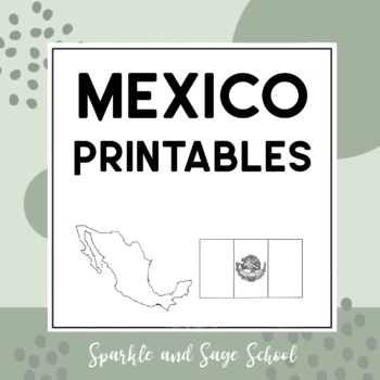 Mexico set of printables coloring and tracing by sparkle and sage school