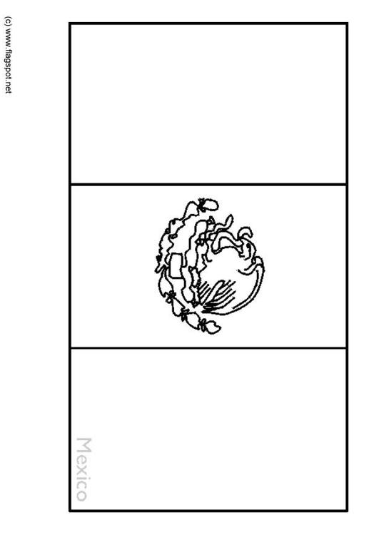 Coloring page flag mexico