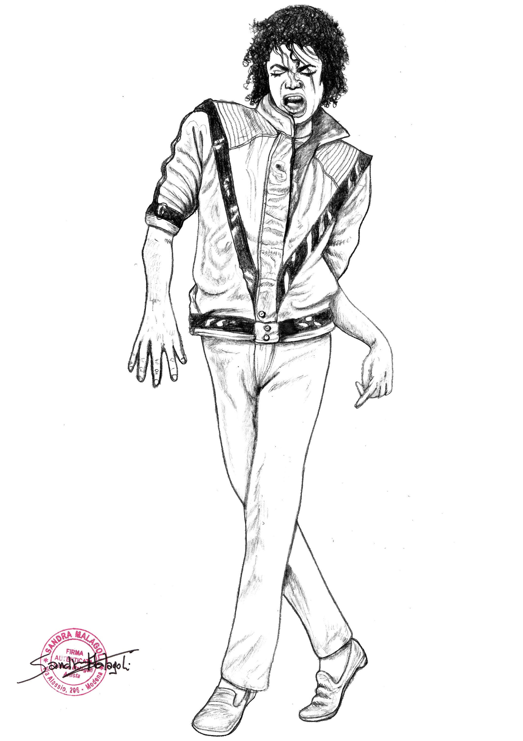 Drawing michael jackson thriller coloring print