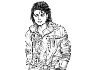 Drawing michael jackson bad coloring print
