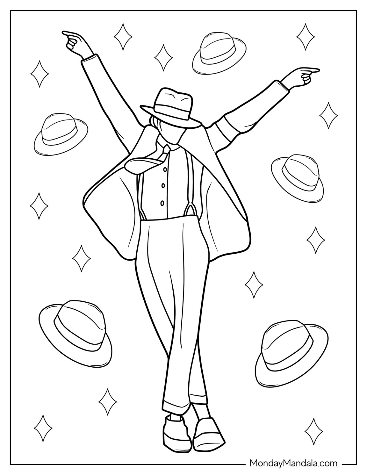 Michael jackson coloring pages free pdf printables