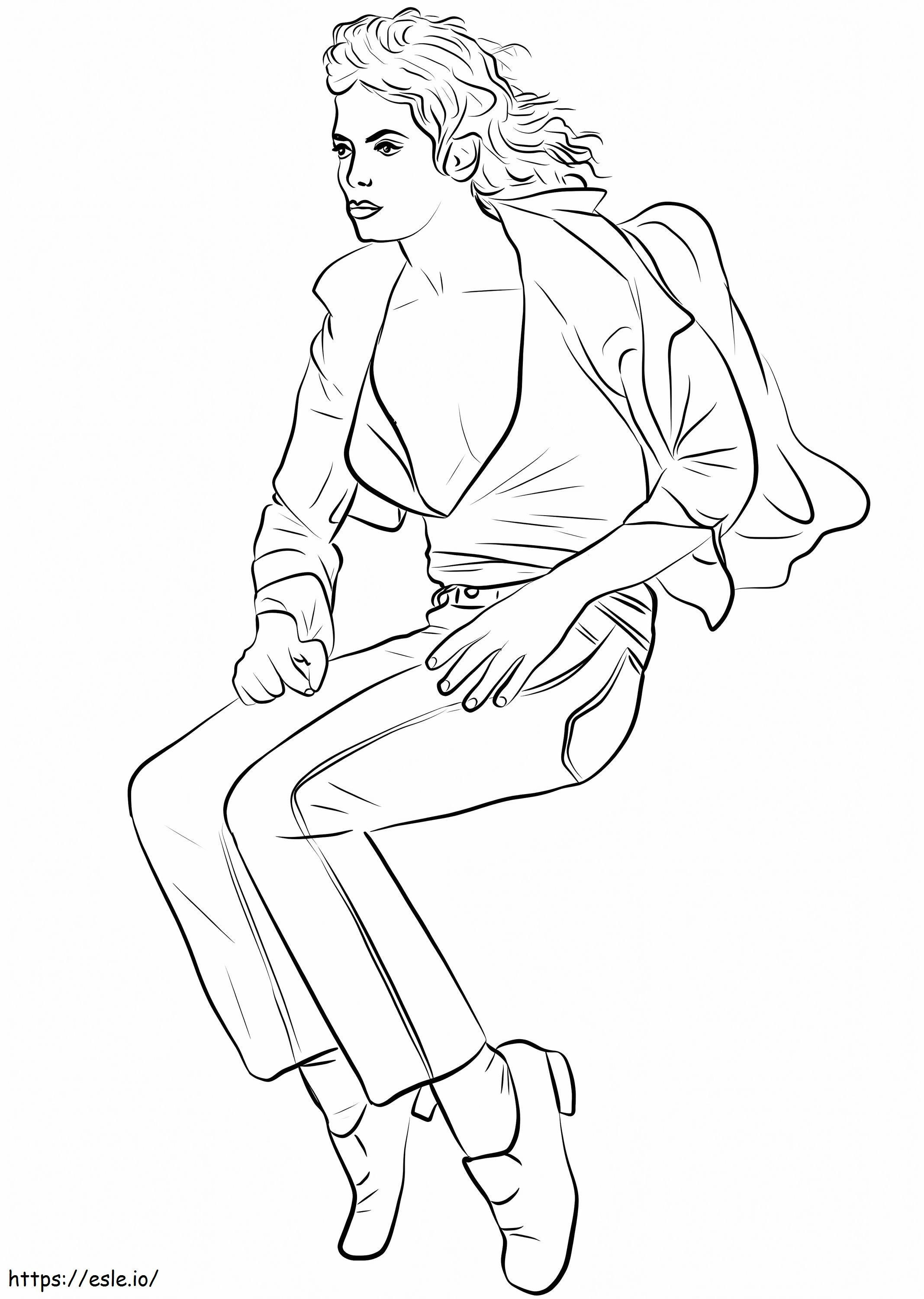Michael jackson dancing coloring page