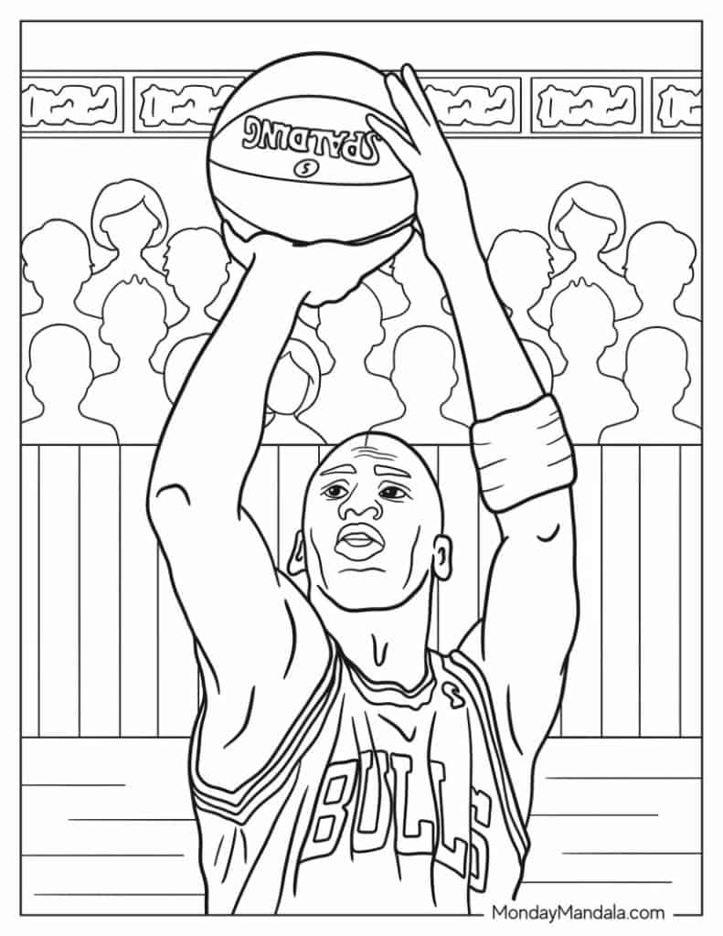 Nba basketball coloring pages free pdf printables