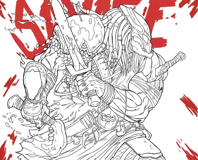 Art i did of predator vs michael myers if they got thrown into the hyborian age of conan the barbarian more of my art at httpswwwinstagramthestraysartz rpredator