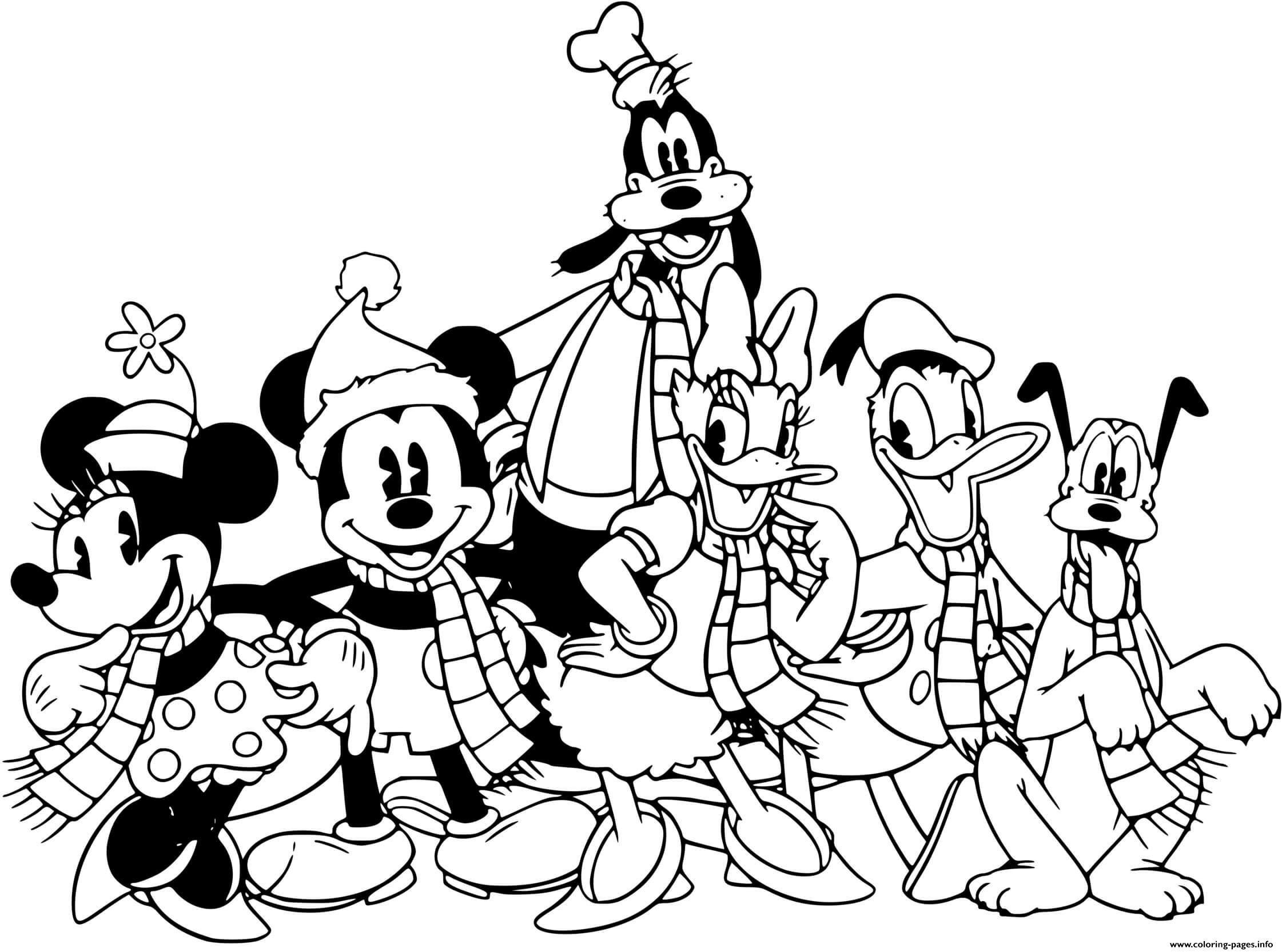 Classic mickey and friends coloring page printable